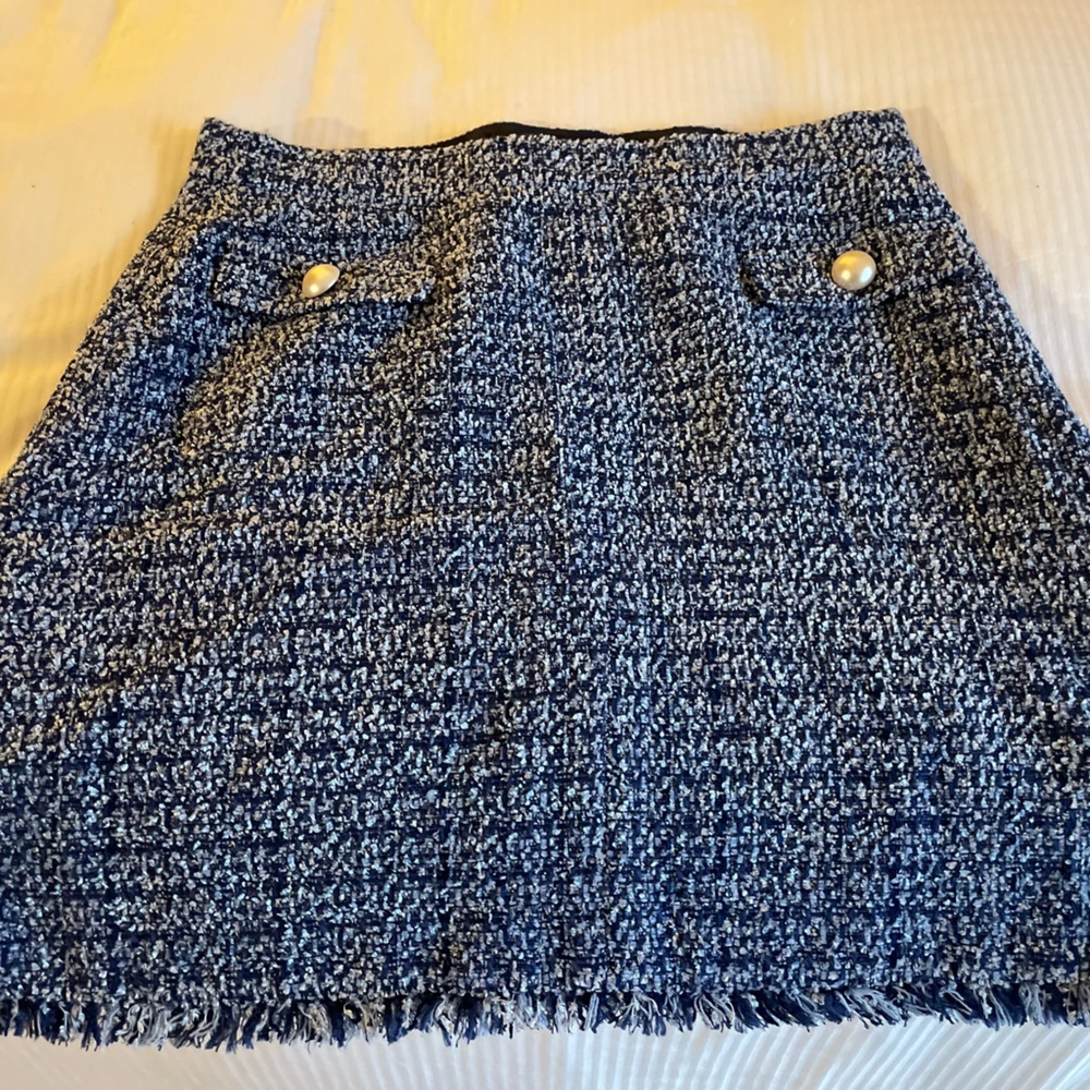 Kate Spade Navy Blue Plaid Mini Skirt